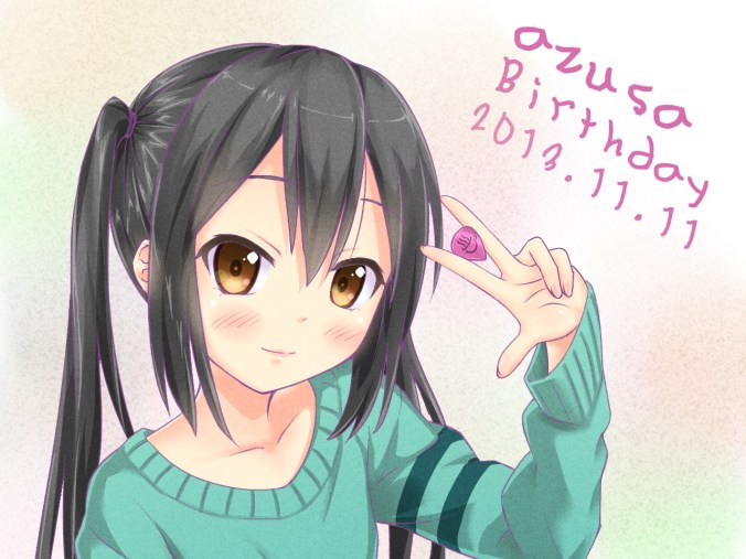 Konachan.com - 172155 black_hair brown_eyes close gotou_hisashi k-on! long_hair nakano_azusa twintails